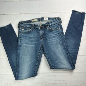 AG Jeans Legging Ankle Super Skinny Frayed Hem Size 28R